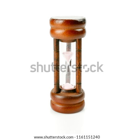 Sandglass, hourglass or egg timer isolated on white background.schedule and deadline concept