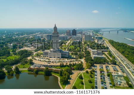 Aerial photo Downtown Baton Rouge Louisiana USA Royalty-Free Stock Photo #1161171376