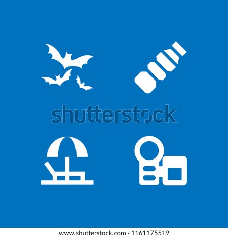 thailand icon. 4 thailand set with hammock, plastic, vacations and bat vector icons for web and mobile app