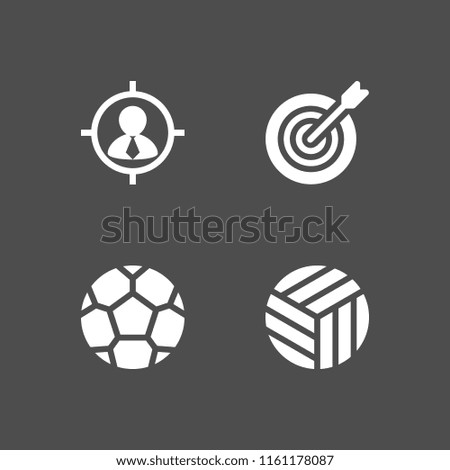 4 playground icons in vector set. football ball, volleyball and goal illustration for web and graphic design