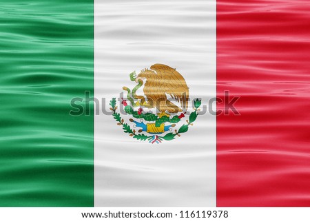 The flag of Mexico on water