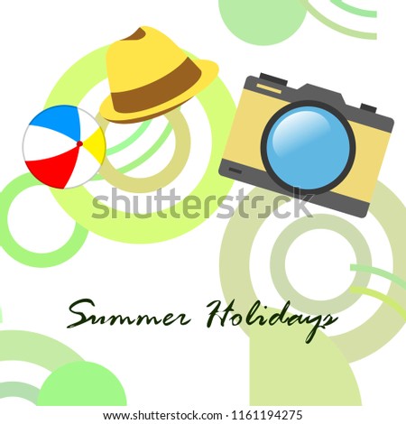 summer holiday hat ball camera
