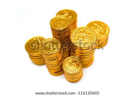 A pile of golden coins