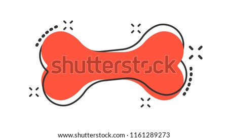 Vector cartoon dog bone toy icon in comic style. Bone sign illustration pictogram. Skeleton os business splash effect concept. Royalty-Free Stock Photo #1161289273