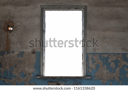 old wall with window with view from inside building