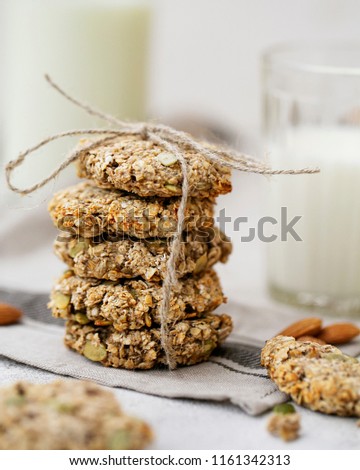 oatmeal vegan cookies Royalty-Free Stock Photo #1161342313