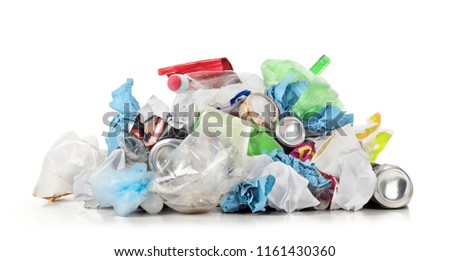 Garbage pile isolated on a white background