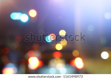 Blurred background of traffic jam night light , bokeh light in city street, copy space