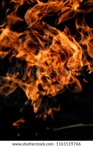 Fire flames on a black background, abstraction, wallpapers for your mania