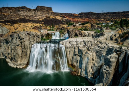 Long Exposure of Shoshone Falls on the Snake River in the city of Twin Falls Idaho