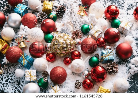 christmas ornament on snow