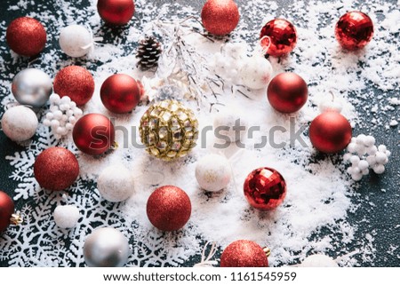 christmas ornament on snow