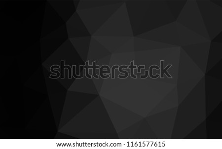 Dark Black vector shining hexagonal background. Geometric illustration in Origami style with gradient.  The textured pattern can be used for background.