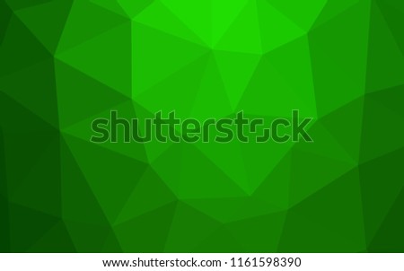 Light Green vector polygon abstract backdrop. Shining colorful illustration with triangles. Completely new template for your banner.