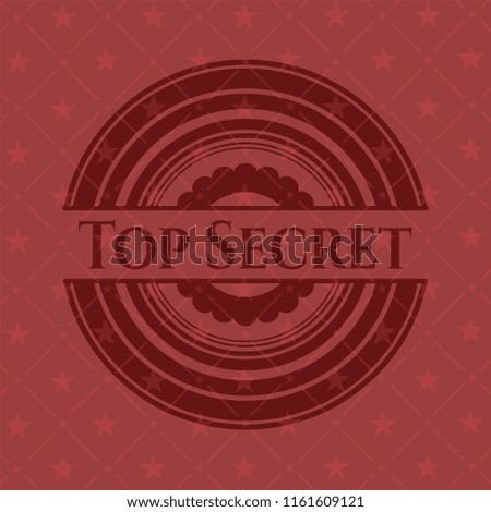 Top Secret red emblem. Retro