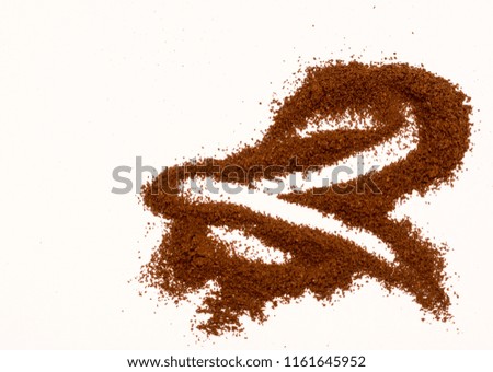Number made of coffee isolated on white background