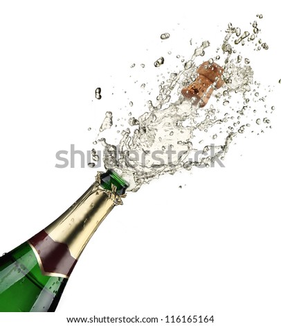 Close-up of champagne explosion Royalty-Free Stock Photo #116165164