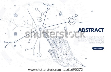 Touch the future analytics. Innovations systems commerce thinking and development technologies in automatics business systems. computers construction of analytical graphics. Future style. Royalty-Free Stock Photo #1161690373