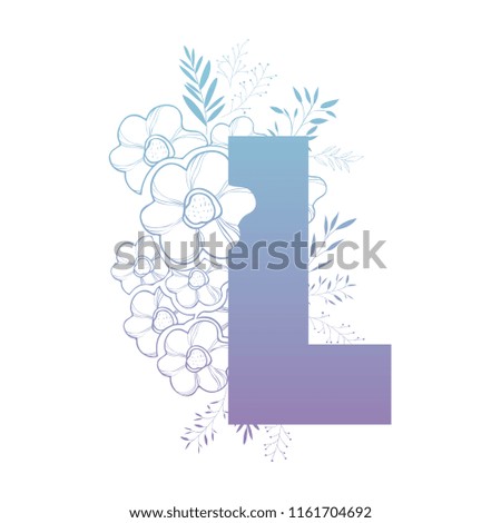 letter l with floral decoration
