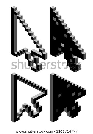 Isometric pixel arrow
