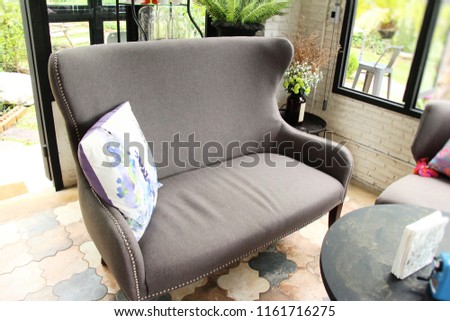 Set chairs of vintage style in garden
