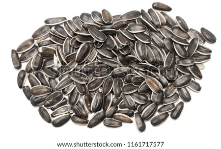gray sunflower seeds isolated on white background