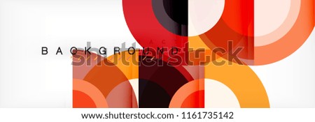 Vector circular geometric abstract background, template design