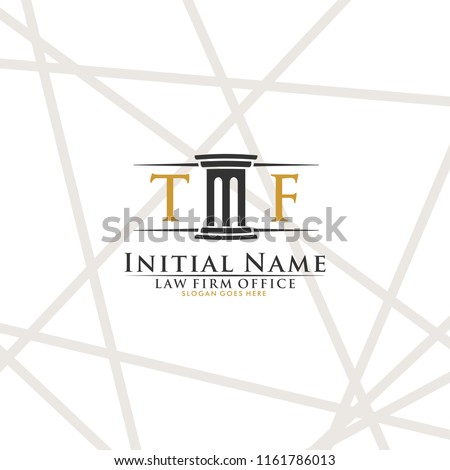 T F Initial law firm logo vector template