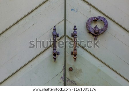 Close up of door handles
