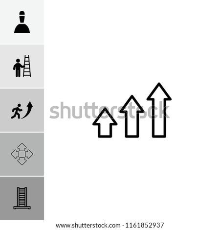 Up icon. collection of 6 up filled and outline icons such as man with ladder, ladder, graph, spa bag. editable up icons for web and mobile.