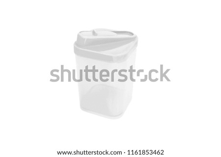 Color plastic container isolated on white background