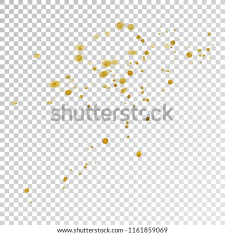 Gold paint splash smear stroke stain, brush stroke. Abstract gold glittering texture. High quality manually traced vector illustration