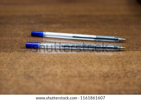 ballpoint pens on the table