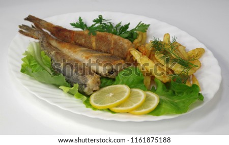 fried hake fish witch pommes