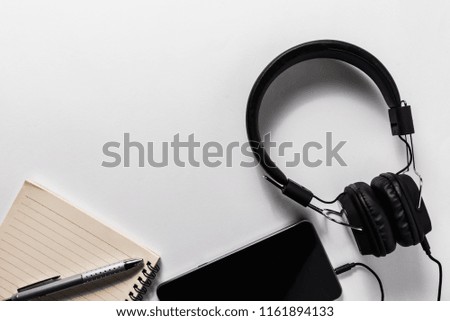 headphone and mobile phone, music concept
