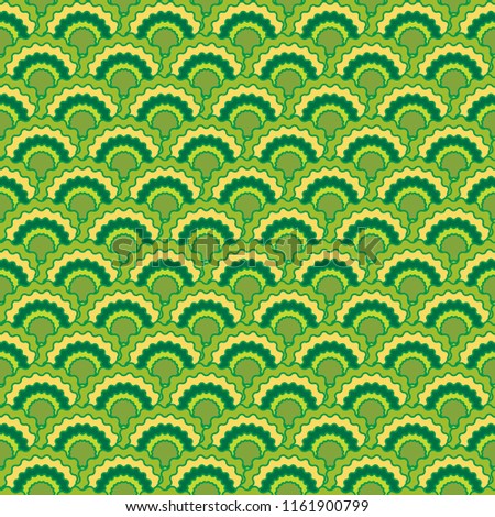 Minimalist snake skin scales squama background, vector seamless fabric pattern, tiled textile print. Traditional japanese squama scales seamless arc tiles surface. Fabric print pattern.