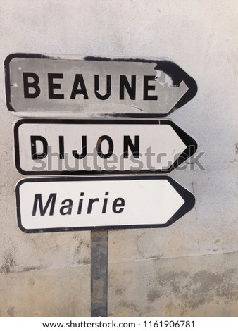 Road sign in direction Dijon