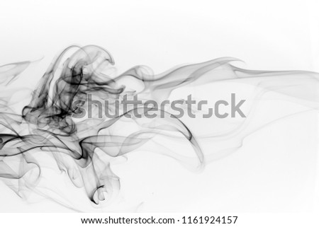 Black and white smoke abstract on white background, fire design