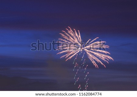 Amazing fireworks festival in Tsurumi river, Yokohama, Japan.
