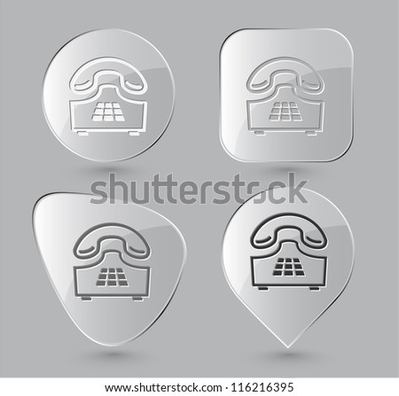 Push-button telephone. Glass buttons. Raster illustration.