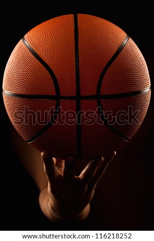  Basketball ball in male hands