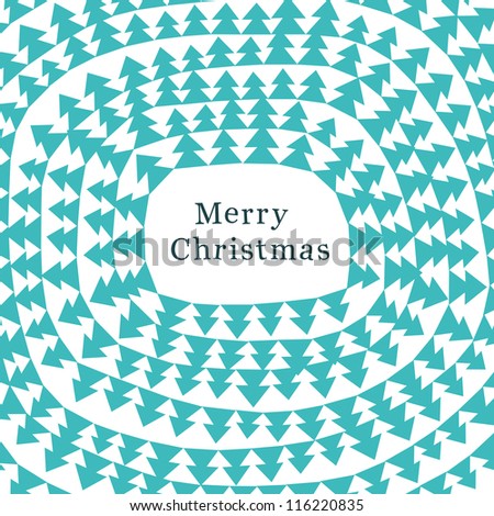 Creative Christmas card with green christmas trees