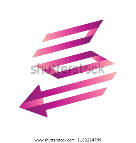 Letter S arrow with line style logo template, Logo ready for use