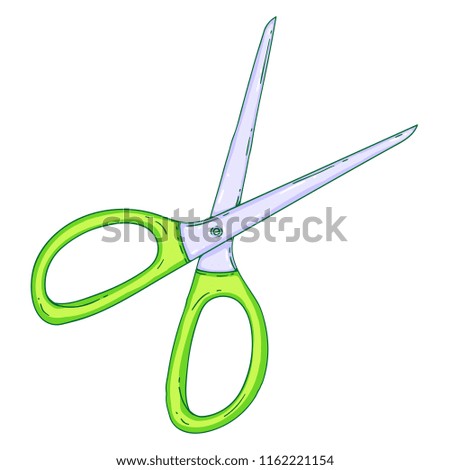 Scissors. Isolated doodle style illustration. Back to school theme. Cute cartoon, hand drawn.