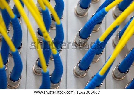 Interface of card Equipment optical telecommunication Abstract blurred image for use as a background Close-up
