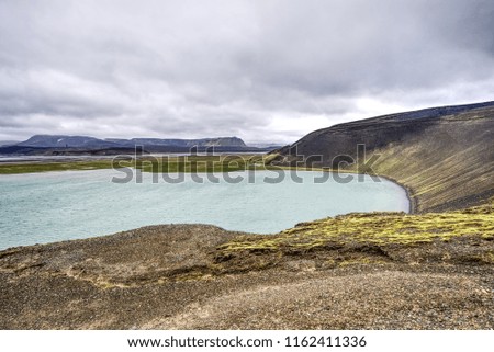                         Beautiful volcanic lake in Iceland       