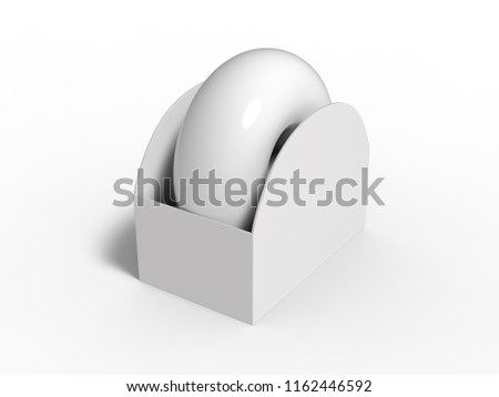 Sinle donut in the box isolated on white background, 3d illustration