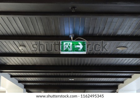 Emergency exit sign symbol,fire exit sign symbol show the way in hotel