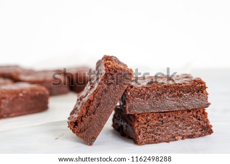 homemade chocolate fudge brownies freshly bake