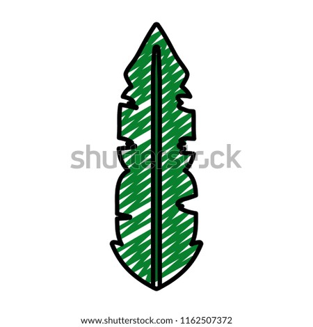 doodle botanic tropical leaf natural style